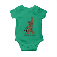Funny Bigfoot Skin Cancer Support Baby Onesie In May We Wear Black