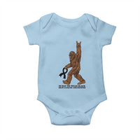 Funny Bigfoot Skin Cancer Support Baby Onesie In May We Wear Black