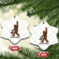 Funny Bigfoot Skin Cancer Support Ceramic Ornament In May We Wear Black