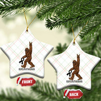 Funny Bigfoot Skin Cancer Support Ceramic Ornament In May We Wear Black