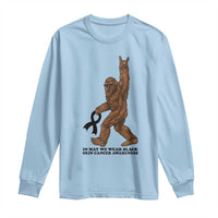 Funny Bigfoot Skin Cancer Support Long Sleeve Shirt In May We Wear Black