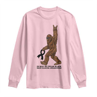 Funny Bigfoot Skin Cancer Support Long Sleeve Shirt In May We Wear Black