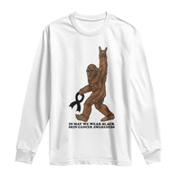 Funny Bigfoot Skin Cancer Support Long Sleeve Shirt In May We Wear Black