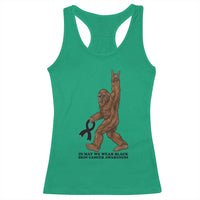 Funny Bigfoot Skin Cancer Support Racerback Tank Top In May We Wear Black