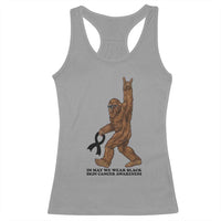 Funny Bigfoot Skin Cancer Support Racerback Tank Top In May We Wear Black