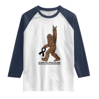 Funny Bigfoot Skin Cancer Support Raglan Shirt In May We Wear Black