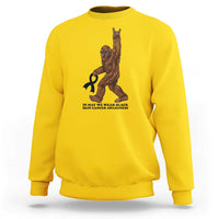 Funny Bigfoot Skin Cancer Support Sweatshirt In May We Wear Black