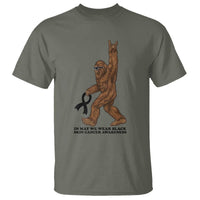 Funny Bigfoot Skin Cancer Support T Shirt In May We Wear Black