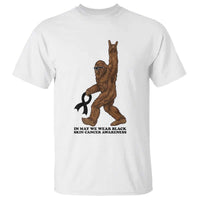Funny Bigfoot Skin Cancer Support T Shirt In May We Wear Black