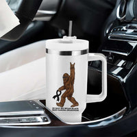 Funny Bigfoot Skin Cancer Support Tumbler With Handle In May We Wear Black