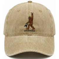 Funny Bigfoot Skin Cancer Support Washed Cotton Baseball Cap In May We Wear Black