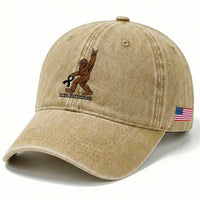 Funny Bigfoot Skin Cancer Support Washed Cotton Baseball Cap In May We Wear Black