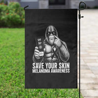Bigfoot Save Your Skin Garden Flag Melanoma Warrior Support