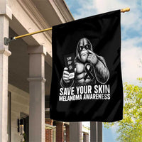 Bigfoot Save Your Skin Garden Flag Melanoma Warrior Support