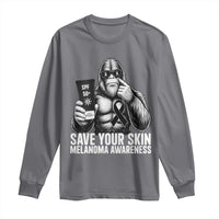 Bigfoot Save Your Skin Long Sleeve Shirt Melanoma Warrior Support