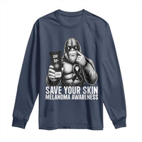 Bigfoot Save Your Skin Long Sleeve Shirt Melanoma Warrior Support