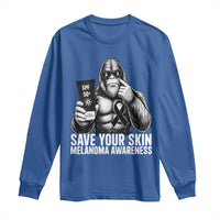 Bigfoot Save Your Skin Long Sleeve Shirt Melanoma Warrior Support