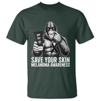 Bigfoot Save Your Skin T Shirt Melanoma Warrior Support