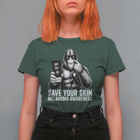 Bigfoot Save Your Skin T Shirt For Women Melanoma Warrior Support