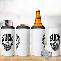 Fuck Melanoma Skull Typography 4 in 1 Can Cooler Tumbler Skin Cancer Warrior