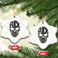 Fuck Melanoma Skull Typography Ceramic Ornament Skin Cancer Warrior