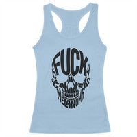 Fuck Melanoma Skull Typography Racerback Tank Top Skin Cancer Warrior