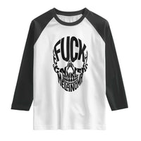 Fuck Melanoma Skull Typography Raglan Shirt Skin Cancer Warrior