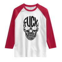 Fuck Melanoma Skull Typography Raglan Shirt Skin Cancer Warrior