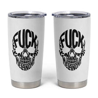Fuck Melanoma Skull Typography Tumbler Cup Skin Cancer Warrior