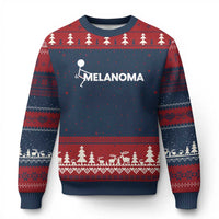 Fuck Melanoma Awareness Ugly Christmas Sweater Funny Stick Figure Warrior