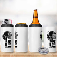Skin Cancer Warrior Boxing Gift 4 in 1 Can Cooler Tumbler His Fight My Fight