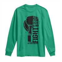 Skin Cancer Warrior Boxing Gift Long Sleeve Shirt His Fight My Fight