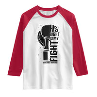 Skin Cancer Warrior Boxing Gift Raglan Shirt His Fight My Fight