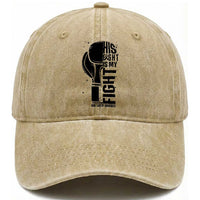 Skin Cancer Warrior Boxing Gift Washed Cotton Baseball Cap His Fight My Fight