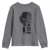 Skin Cancer Warrior Boxing Gift Youth Sweatshirt His Fight My Fight