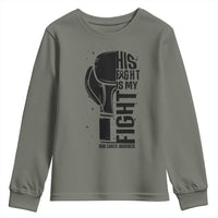 Skin Cancer Warrior Boxing Gift Youth Sweatshirt His Fight My Fight