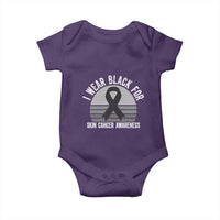 I Wear Black For Skin Cancer Awareness Baby Onesie Retro Vintage Sunset