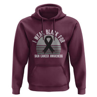 I Wear Black For Skin Cancer Awareness Hoodie Retro Vintage Sunset