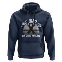 I Wear Black For Skin Cancer Awareness Hoodie Retro Vintage Sunset