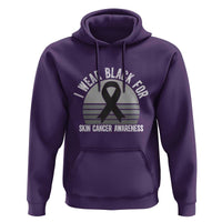 I Wear Black For Skin Cancer Awareness Hoodie Retro Vintage Sunset