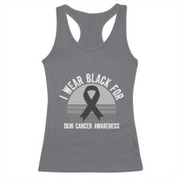 I Wear Black For Skin Cancer Awareness Racerback Tank Top Retro Vintage Sunset