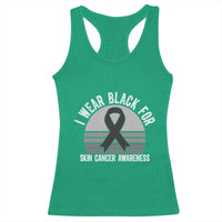 I Wear Black For Skin Cancer Awareness Racerback Tank Top Retro Vintage Sunset