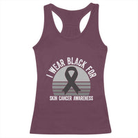 I Wear Black For Skin Cancer Awareness Racerback Tank Top Retro Vintage Sunset
