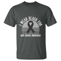 I Wear Black For Skin Cancer Awareness T Shirt Retro Vintage Sunset