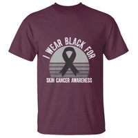 I Wear Black For Skin Cancer Awareness T Shirt Retro Vintage Sunset