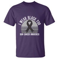 I Wear Black For Skin Cancer Awareness T Shirt Retro Vintage Sunset