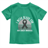 I Wear Black For Skin Cancer Awareness Toddler T Shirt Retro Vintage Sunset