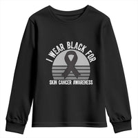 I Wear Black For Skin Cancer Awareness Youth Sweatshirt Retro Vintage Sunset