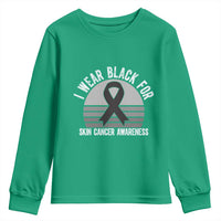 I Wear Black For Skin Cancer Awareness Youth Sweatshirt Retro Vintage Sunset