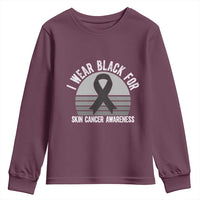 I Wear Black For Skin Cancer Awareness Youth Sweatshirt Retro Vintage Sunset